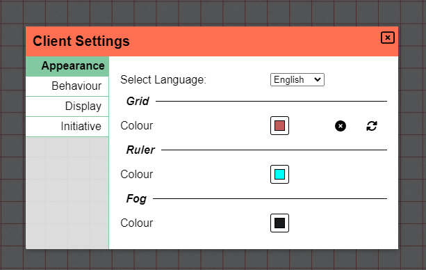 Apparance Settings